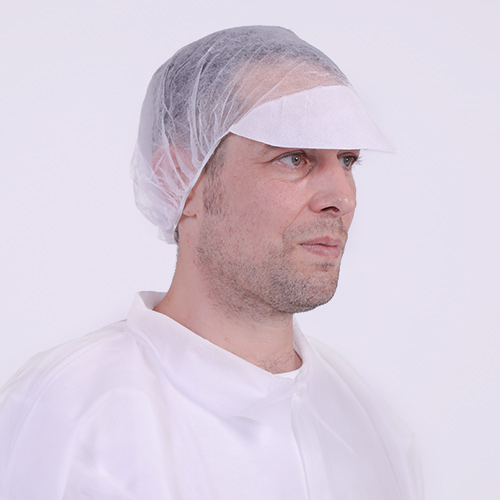 Disposable nonwoven worker cap with peak