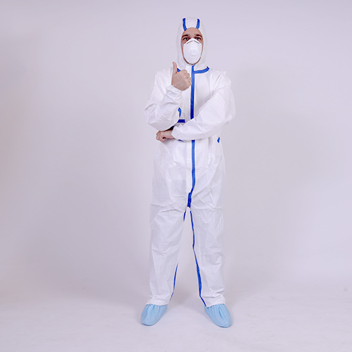 Microporous coverall with taped seams