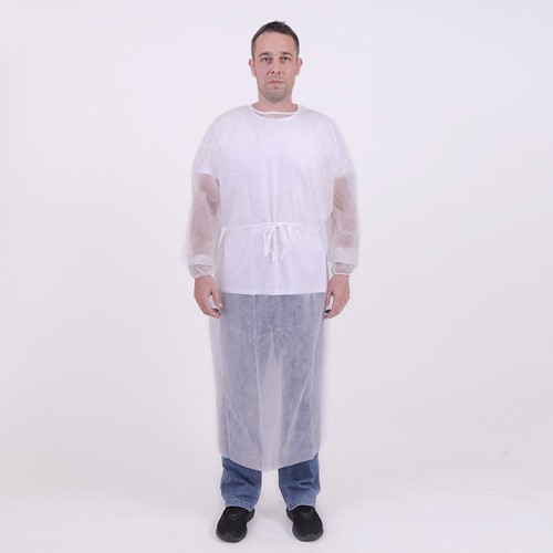 Disposable nonwoven medical isolation gown elastic cuff