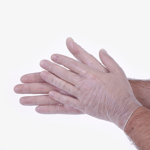 Powered free pvc glove elastic cuff
