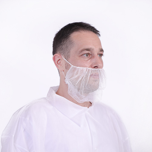 Disposable nonwoven beard cover mask with double loops